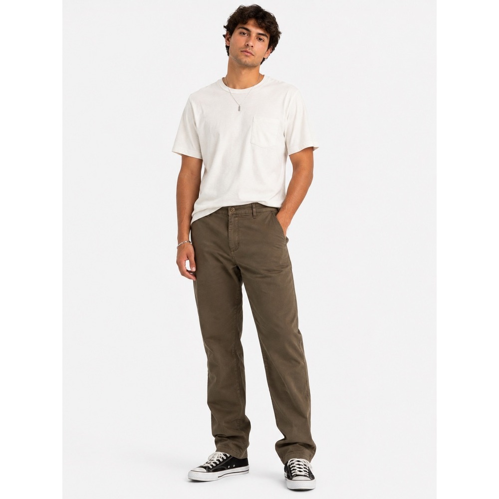 O'Neill Chino Pants Mens 38 Olive Green Standard Fit Stretch Twill Trousers